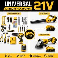 Kit d'outils de perçage professionnel 21V sans fil avec moteur sans balais, ensemble complet de réparation domestique 120 pièces, embouts de tournevis et outils à main