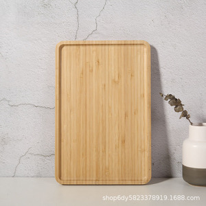 Plateaux de service en bambou carrés, assiettes en bois naturel pour fruits, pain, rangement de cuisine, écologiques, style simple - Product Image 3