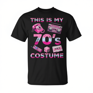 Questa è la mia maglietta per costume anni '70, stile retrò, nera, per adulti, unisex - Product Image 2