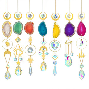 Meilleures ventes : Attrape-soleil <span class=keywords><strong>en</strong></span> éclats de cristal naturel et tranches d'agate, carillon éolien, ornement décoratif suspendu pour jardin - Product Image 5