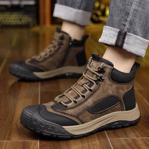 Bottes en cuir véritable élégantes, durables et de haute qualité, doublées de laine, épaisses, antidérapantes, décontractées - Product Image 6