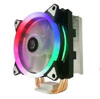 Refroidisseur de processeur personnalisé à 6 caloducs blancs avec ventilateur PWM 4 broches ARGB LED, radiateur de refroidissement CPU compatible AMD LGA Intel