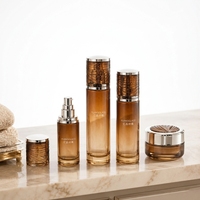 Bouteilles en verre dégradé de qualité supérieure, emballage cosmétique, pot à crème 50g 40ml 100ml 120ml, pulvérisation, couleurs personnalisées, OEM ODM, ensemble rond