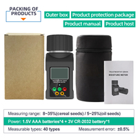 Portable Thermo Hygrometer Grain Moisture Meter LCD 5% Accuracy Measures 40 Kinds Grains Including Cocoa Beans Radish