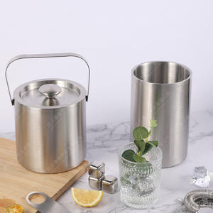 ถังน้ำแข็งแชมเปญโลหะสแตนเลสมีฝาปิดถังแช่ไวน์ผนังสองชั้น2.5L ตามสั่ง - Product Image 3