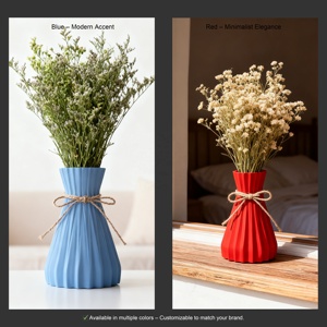 Vase en <span class=keywords><strong>origami</strong></span>, vase à fleurs en plastique blanc pour la décoration de la maison - Product Image 2