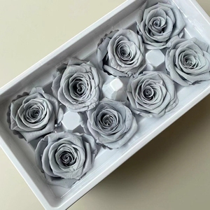 Rosas Eternas de Grado B en Color <span class=keywords><strong>Blanco</strong></span> y Rosa Claro, Caja de 8 Piezas, Ideal para Armar Ramos de Flores, Regalar y Decorar Eventos - Product Image 4