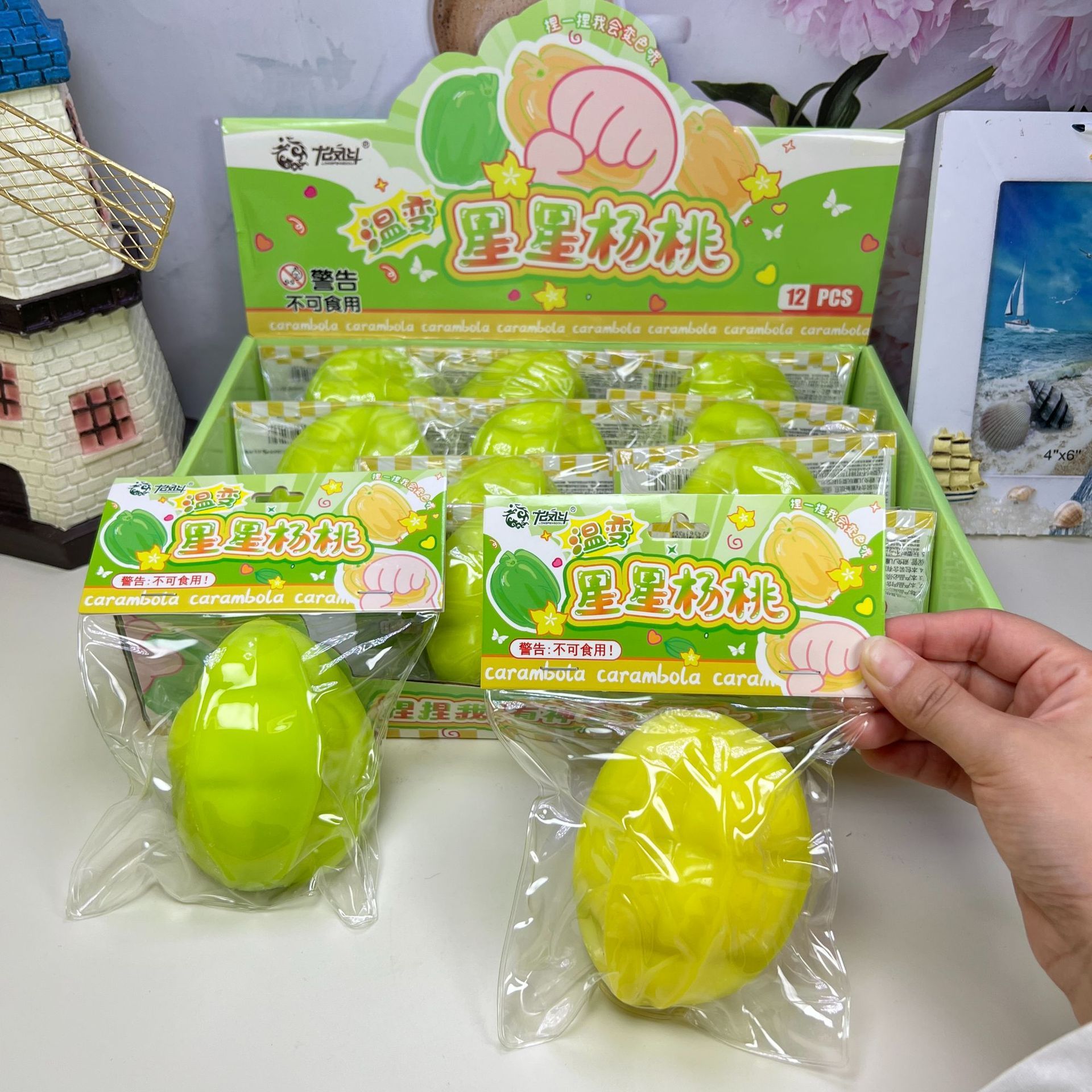 Squishy Carambole Changeant de Couleur en Fonction de la Température