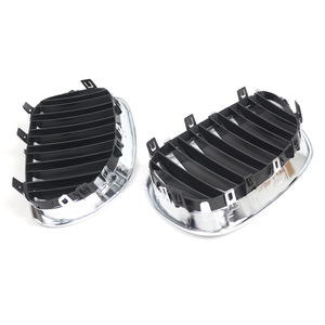 Parrilla Delantera para BMW E60, Negro Brillante, Doble Línea, Plástico ABS, para la Serie 5 2004-2010, Mejora de Diseño - Product Image 2