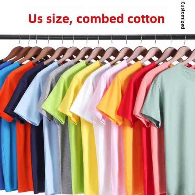 American Size 180gsm 100% Cotton Vintage Blank Solid Men's Short Sleeve Loose Summer T-Shirt Casual Wear for Sport Events