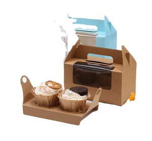 Caja de Regalo para Pasteles de Papel Desechable Personalizada para Cumpleaños, Diseño de Embalaje para Pastelería con Asa, Venta al por Mayor, Novedad 2026 - Product Image 1