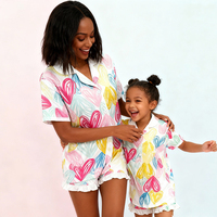 Hauts avec pantalons ensembles de pyjama ensemble de pyjamas Saint Valentin pour hommes et femmes famille correspondant pyjamas Couple
