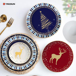 Plat de service en porcelaine fine écologique de Chine, motif flocon de neige, pour gâteaux, dîners, desserts, Noël, mélodie, cerf, en porcelaine osseuse, pour usage en restaurant - Product Image 3