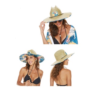 Biểu Tượng Tùy Chỉnh Mùa Hè Bãi Biển Ngoài Trời Thoáng Khí Câu Cá Handmade Che Nắng Mũ Rơm Nhân Vật Tùy Chỉnh In Vải Rơm Mũ Mặt Trời - Product Image 4