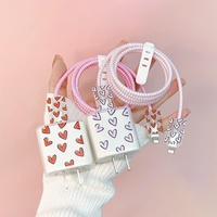 Pour iPhone Apple Protection de Tête de Chargeur 18/20W Mignonne Cœur Amour Housse de Câble Protectrice Transparente Coque Protecteurs de Chargeur Cellulaire