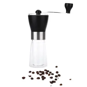 Manual Coffee Grinder with Ceramic Burr Hand Coffee Mill with Adjustable Coarseness for Home, Office and Travelling