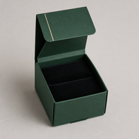 Boîte à bagues en carton pliable personnalisée avec insert en velours et fente pour bague, vente en gros pour cadeaux de fiançailles et de mariage