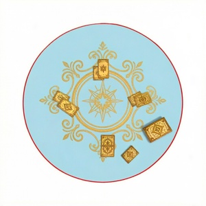 Tapis de jeu rond anti-plis pour tuiles de Mahjong, cartes de poker, protection de table de bridge avec côtés cousus - Product Image 1