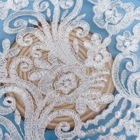 Bordure en dentelle florale brodée de 32 cm pour robes de mariée DIY, textiles de maison, literie et vêtements pour enfants