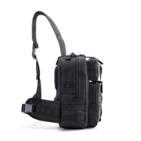 Sac de poitrine tactique multifonctionnel de style vintage BEARKY, sac à bandoulière en polyester imperméable, fermeture éclair, pour homme, pour l'extérieur