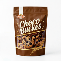 Op maat gemaakte matte zwarte koekjeszak voor bakkerij, biscuit- en snackverpakking, met mat glazen venster, mylar zakje, hersluitbaar ziplock zakje