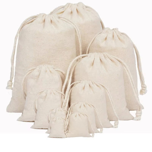 Wholesale Custom Logo Size Double <b>String</b> Cotton Canvas Drawstring <b>Bag</b> Candy Gift Package Storage Pouch Reusable Muslin <b>Bags</b> - Product Image 6