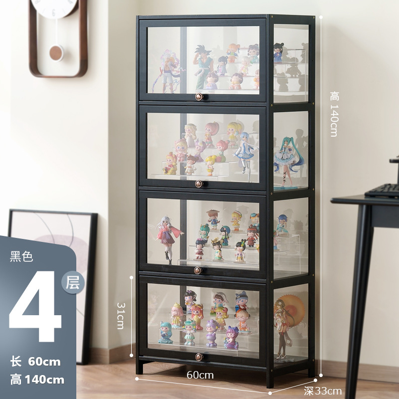 Black [Transparent on all four sides], 60cm long, four doors