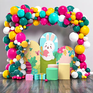 जन्मदिन की प्रदर्शनियों के लिए अनुकूलित सुंदर रंगीन मेहराब पृष्ठभूमि 230 जी बुनाई के लिए अनुकूलित सुंदर रंग आर्क पृष्ठभूमि - Product Image 3