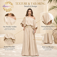 Ensemble deux pièces pour femmes, tenue d'été : pantalon fluide et ample, style bohème pour les vacances