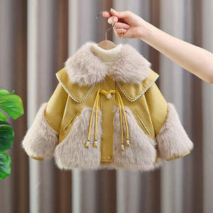 W269 Cappotto Invernale da Ragazza in Ecopelliccia Ispessito con Velluto Lunghezza Media Girocollo Stile Casual Novità 2025 - Product Image 2