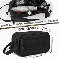 Petite trousse de toilette tactique zippée, sac de voyage tendance en polyester résistant à l'eau pour hommes, pochettes Molle de douche avec poignée souple