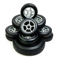 Roue en caoutchouc noir industrielle personnalisée en usine, support OEM personnalisable, roue en caoutchouc rotative noire