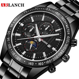 Montre chronographe à quartz pour homme, acier inoxydable, étanche, 3 cadrans, montre sport, style décontracté de luxe - Product Image 4