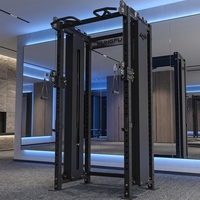 Máquina de Poleas Doble con Cable Ajustable para Entrenamiento Funcional, Crossover de Cables Doble para Entrenamiento de Fuerza, Gimnasio en Casa, Fitness