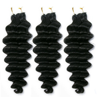Extensions de cheveux humains 100% tressées au crochet, effet plume, ondulées, bouclées birmanes, sans nœuds – Vente chaude
