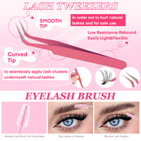 Coffret de faux cils style européen et américain, à colle thermofusible, DIY, pack mixte segmenté, grande capacité, naturels, épais, volumineux, en coton noir