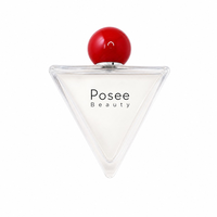 Flacon de parfum en verre triangulaire Posee Beauty 50 ml avec vaporisateur à fine brume – Ensemble complet