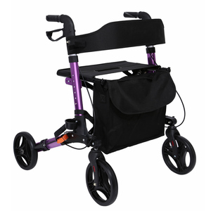 ToWell魅力的なユーロスタイルアルミ合金軽量折りたたみ式ロレーターウォーカー大人用シート付き - Product Image 2