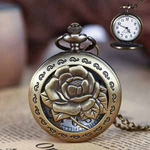 <span class=keywords><strong>Montre</strong></span> de poche en quartz avec pierre précieuse en forme de rose creuse, élégante, article unique, collier <span class=keywords><strong>pendentif</strong></span>, accessoires pour hommes et femmes, cadeau - Product Image 4