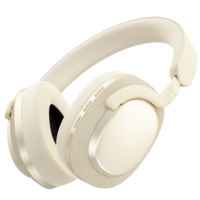 Auriculares Inalámbricos Elegantes Personalizados de PU y Tela, Auriculares Over-Ear, BT6.0, Cancelación de Ruido, Auriculares para Audiófilos