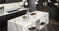 Dalle en pierre de quartz Calacatta Gold Ydstone, plan de travail de cuisine, dalles de quartz 3 cm pour plan de travail