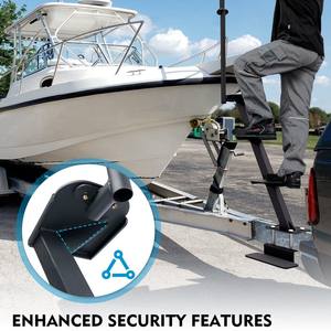 Heavy-Duty Boottrailer 4 Treden Met Veiligheidshandgreep, Antislip Oppervlak, Trailers Tongstep Compatibel Met De Meeste Diepe V - Product Image 2