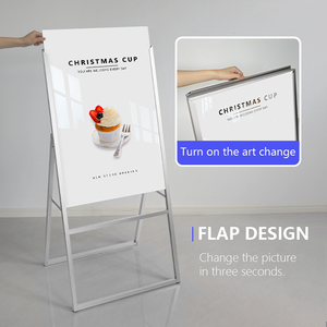 Support d'affichage pliable en aluminium sur pied, cadre à clipser simple face 60x90cm, personnalisable pour la vente au détail - Product Image 3