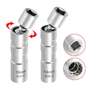 14mm 16mm Manyetik Buji Soketi İnce Duvarlı 360 Derece Döner 3/8 İnç Sürücü CRV Çelik Uzatılmış Uzun Menzilli Oto Tamir Aleti - Product Image 3