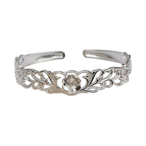 Pulsera Retro de Plata S925 para Mujer, Moderna, con 8-9 Perlas, Accesorios de Joyería DIY, Soporte Vacío 480 - Product Image 5