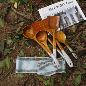 Wooden Spoon And Spatula Kit 5 Pieces Nonstick Heat Resistant For Cooking Stir Frying Home Use - Product Image 1