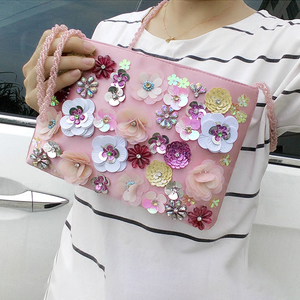 Bolso <span class=keywords><strong>de</strong></span> mano <span class=keywords><strong>de</strong></span> flores para mujer, Cartera <span class=keywords><strong>de</strong></span> lujo para <span class=keywords><strong>fiesta</strong></span>, con cuentas <span class=keywords><strong>de</strong></span> cristal florales, bolso <span class=keywords><strong>de</strong></span> noche - Product Image 4