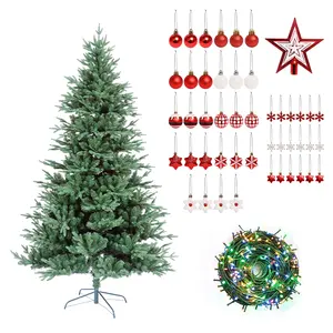 6ft Green Pine PE 800 Consejos Luces personalizables Árbol de Navidad con soporte plegable de metal