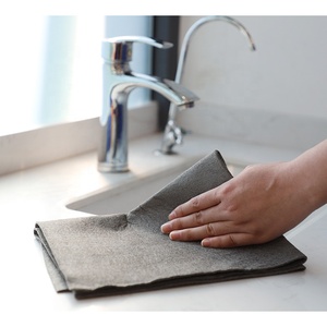 Cam Temizliği İçin Gri Siyah Sihirli Bez, Su Lekeleri Bırakmadan Su Emici ve Temizleyici Tembel Bez, Elyaf Bez - Product Image 4