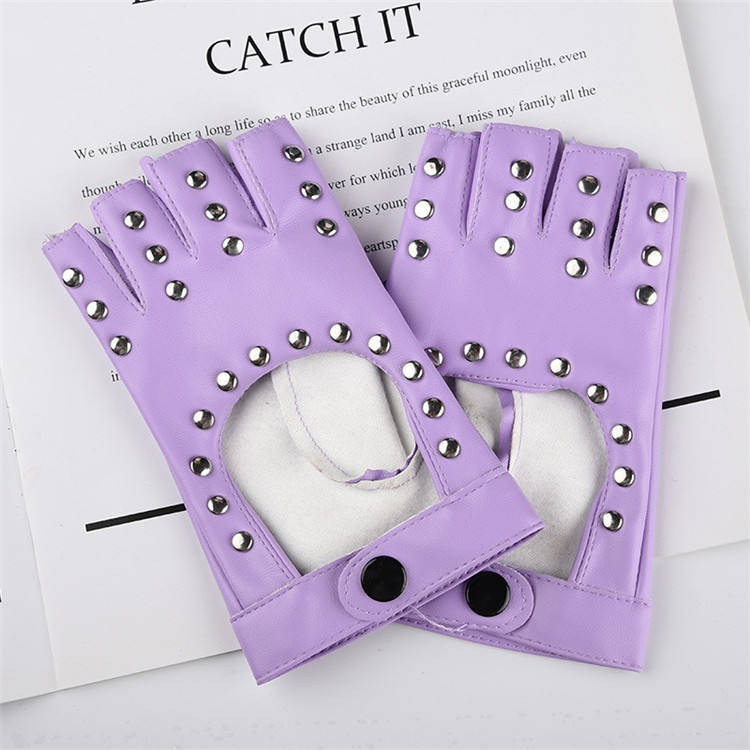 Rivets à quatre rangs violets pour femmes